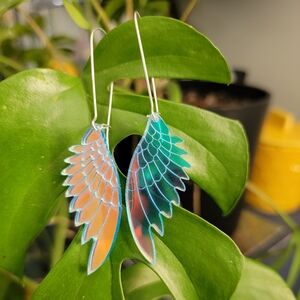 Handmade Rainbow Reflective Earrings